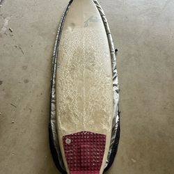 Rusty 5'10 Slayer Surfboard w/ Fins & Al Merrick Board Bag