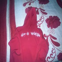Louis Vuitton Red And Silver Graphic Hoodie