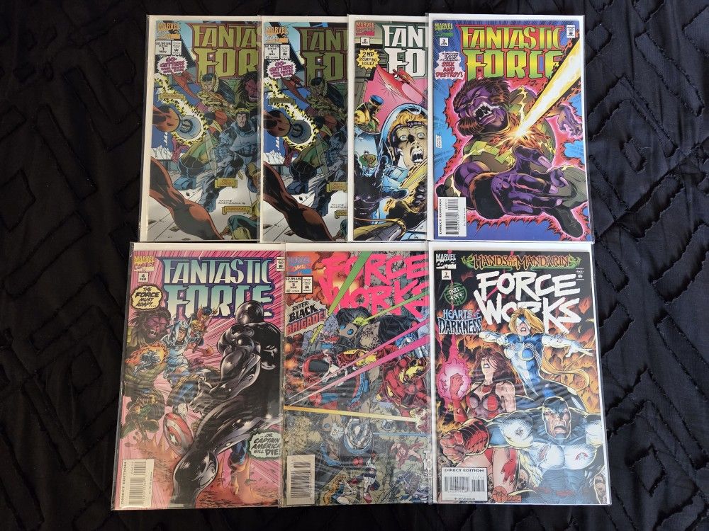 Vintage Comic book lot of 7! Fantastic Force. Marvel Comics. Mixed lot. Keys.