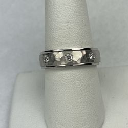 18k White Gold Diamond Band, New