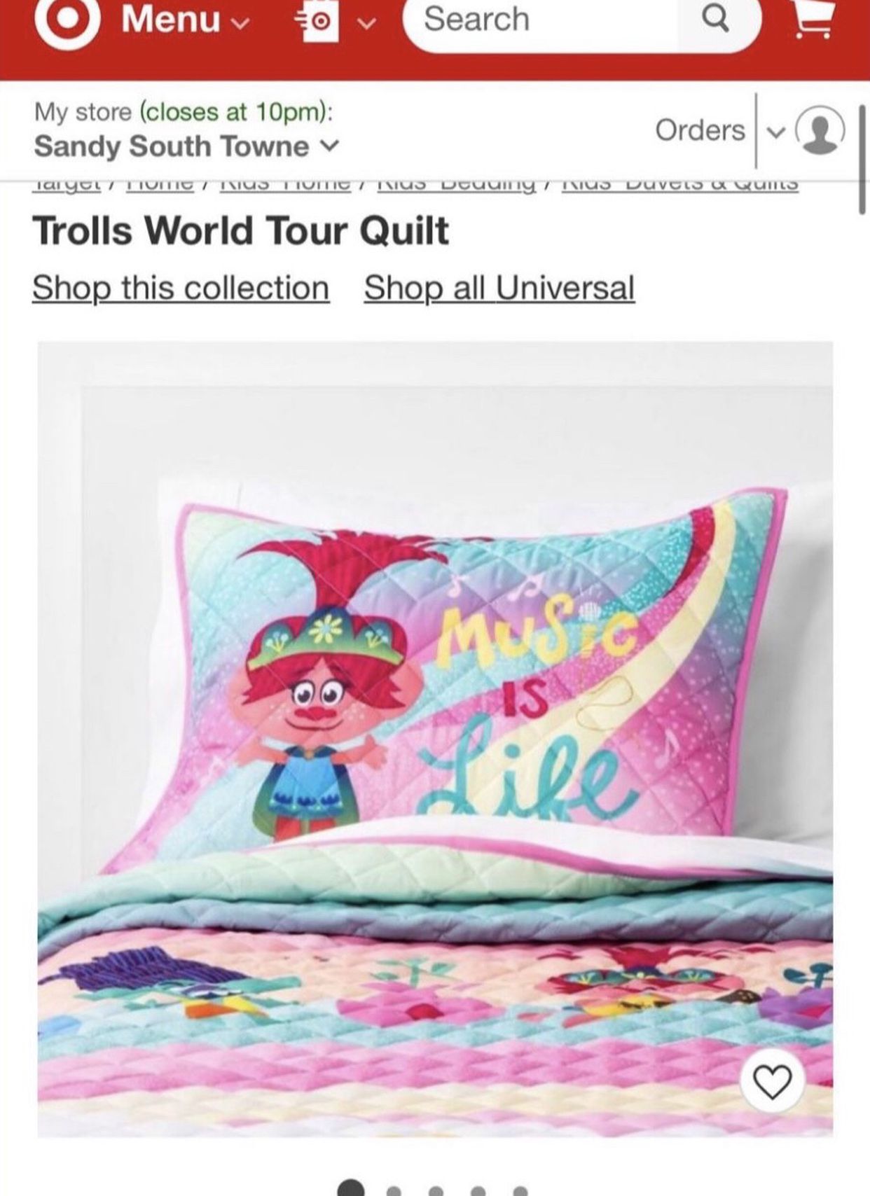 Trolls World Tour Quilt & Sham Twin