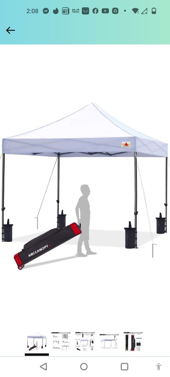 ABCCANOPY Patio Pop Up Canopy Tent 10x10 Commercial-Series (White