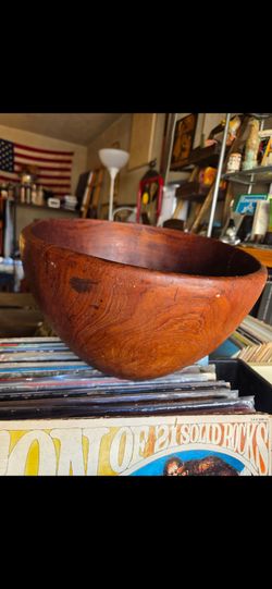 Vintage Turned Wooden Bowl TEAK philcraft