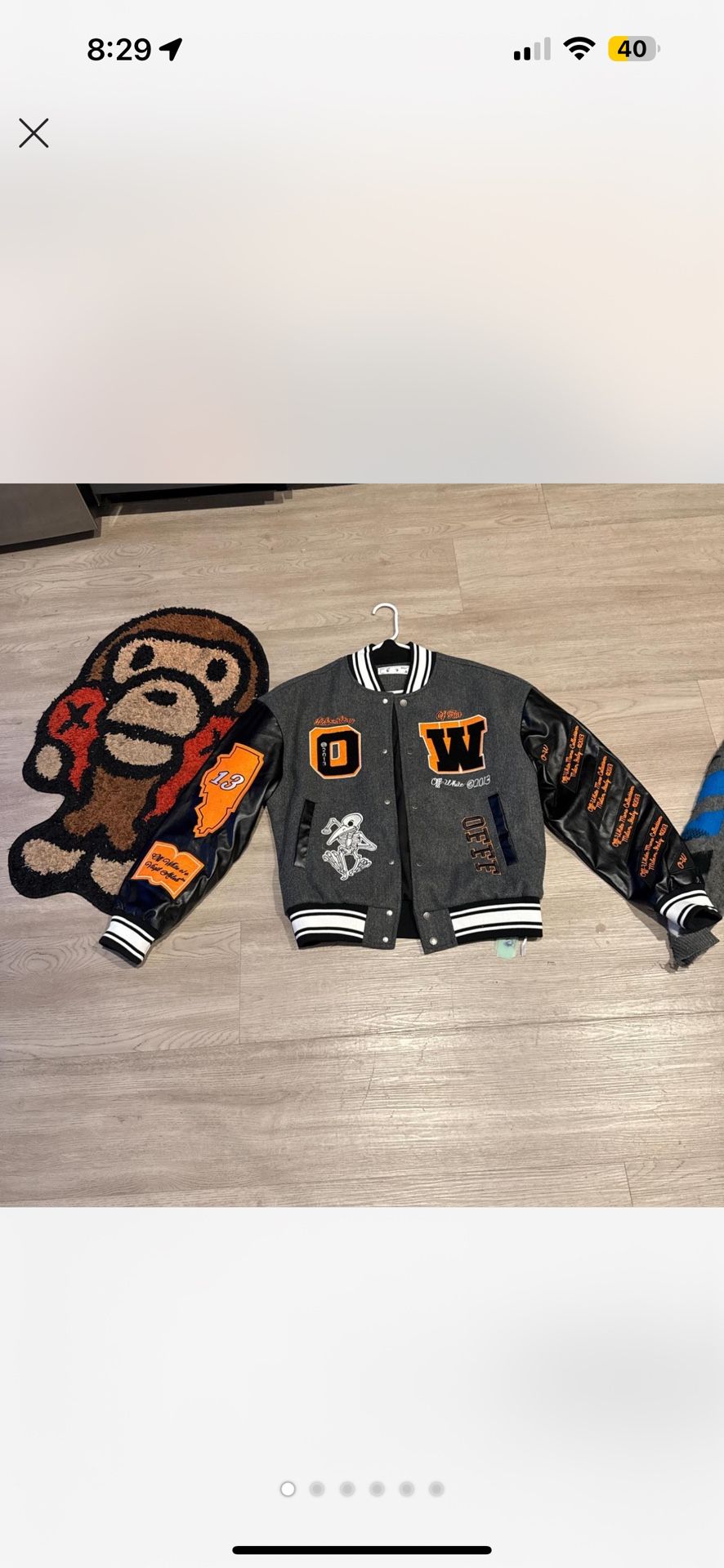 Off-white Embellished Varsity Bomber