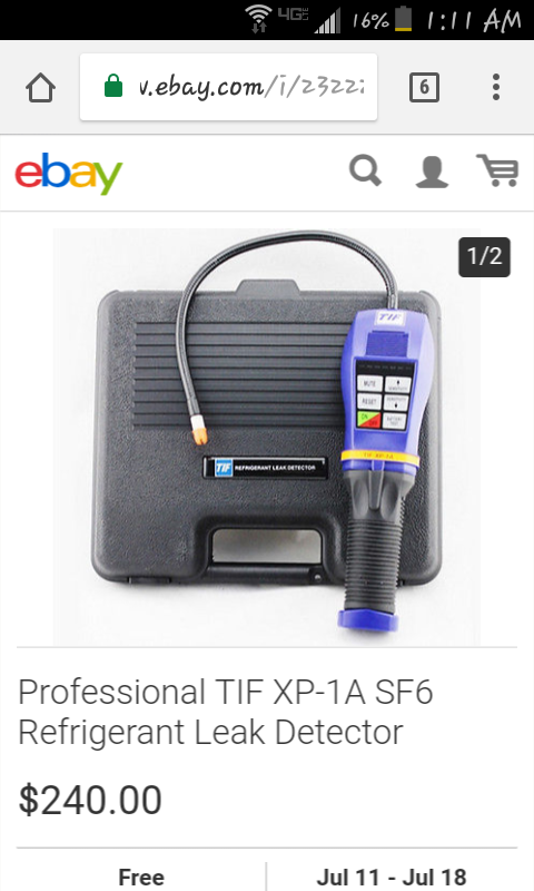 Professional TIF XP-1A SF6 Refrigerant Leak Detector