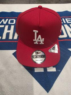 Red Los Angeles Dodgers A Frame Pre Curved New Era Snapback