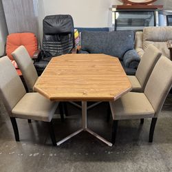 5-piece Dining Set, Modern Dining Table and 4 Chairs