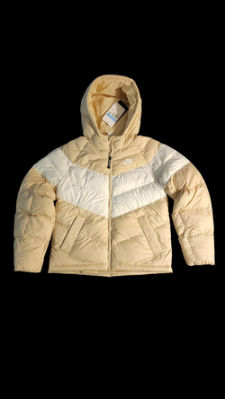 NEW Nike Puffer Kids Size M Jacket Coat Beige/White With Tags