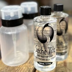 Dry Fast Top Coat & 120ml Pump Dispenser Bottle 