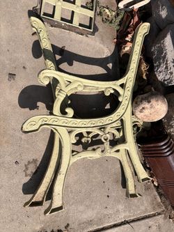 Vintage cast iron bench parts