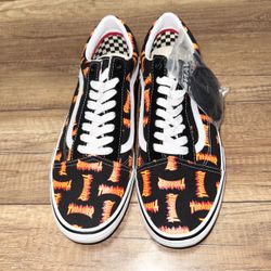 Vans x Thrasher Skate Old Skool Low Top Pop Cush Canvas Sneakers Mens Size 13