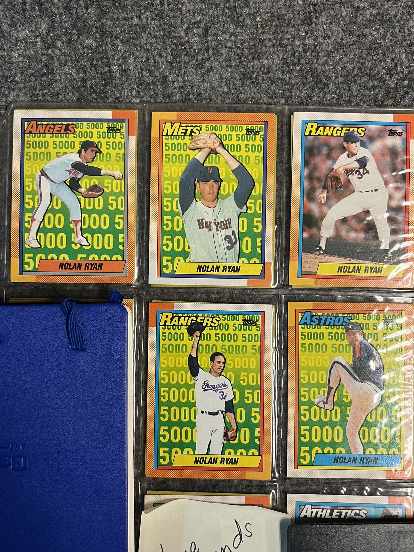 Nolan Ryan 5 Card Baseball Card Set