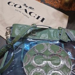 Beautiful Authentic Transparent Coach Purse Julia  With Dust Cover New 