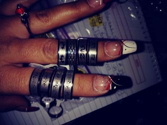 Silver/ black stainless steel men or women bands