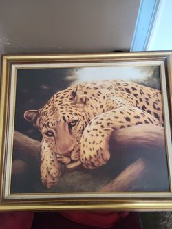 Harold Rigsby Framed Lepoard Canvas