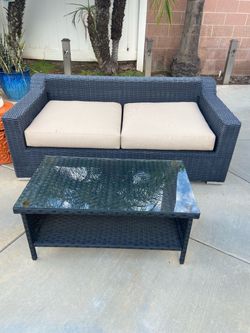 Patio furniture couch and table