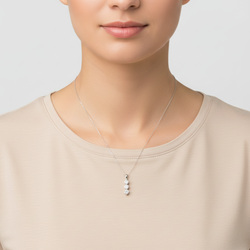 10K White Gold Lab Diamond Pendant & 19" Light Rope Chain - 0.79ct