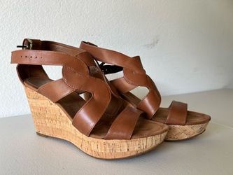 Nine West Brown Leather Wedges