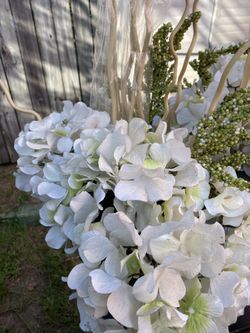 Silk flowers and vases