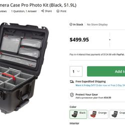 Nanuk 950 Wheeled Hard Camera Pro Photo Case Kit (Black 51.9L)