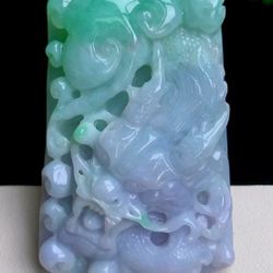Natural Burmese Jadeite Jade TypeA Pendant DRAGON. 