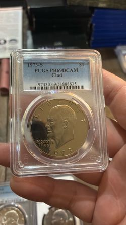 1973-S Eisenhower Dollar PCGS PR69DCAM Clad