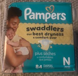 New Pampers Swaddlers Newborn Baby Diapers Fragrance Free, Hypoallergenic Size N (<10 lbs) 84 Count