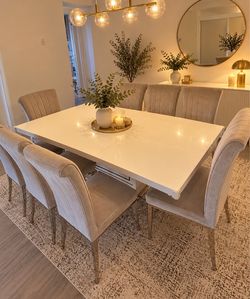 Dining Table Set with 8 dining chairs
