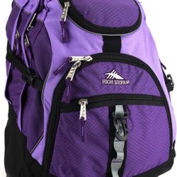 High Sierra Backpack, Purple. Brand New