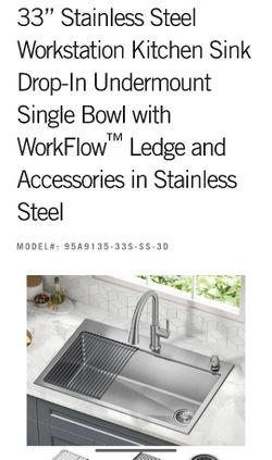 33 Inch Drop In Sink