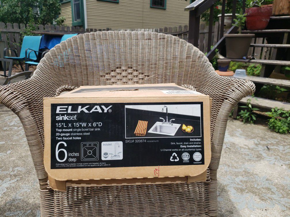 Elkay 15x15 20 Gauge Bar Sink