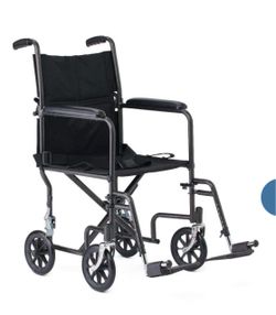 Medline Lightweight Transport Wheelchair with Footrests