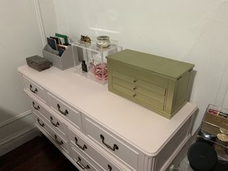 open lace back dress Garvee 6 Drawer Dresser for Bedroom, Wide Chest of Drawers Organizer Storage with Drawers, Large Storage Cabinet, Modern Design Dresser, Pink main image 1