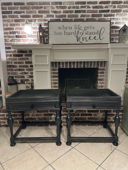 Absolutely Beautiful Refinished Oversized Solid Wood Side Tables / Cocktail Tables / Nightstands Accent Pieces