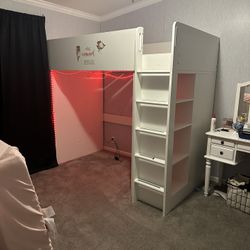 Kids Loft Bed With Wardrobe And Shelves 