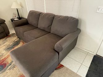 Gray Microfiber Sectional Sofa with Chaise