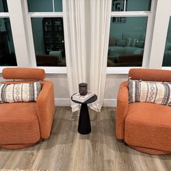 Upholstered Swivel Barrel Chair (2)