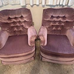 Pair Of Swivel Rocking Chairs 