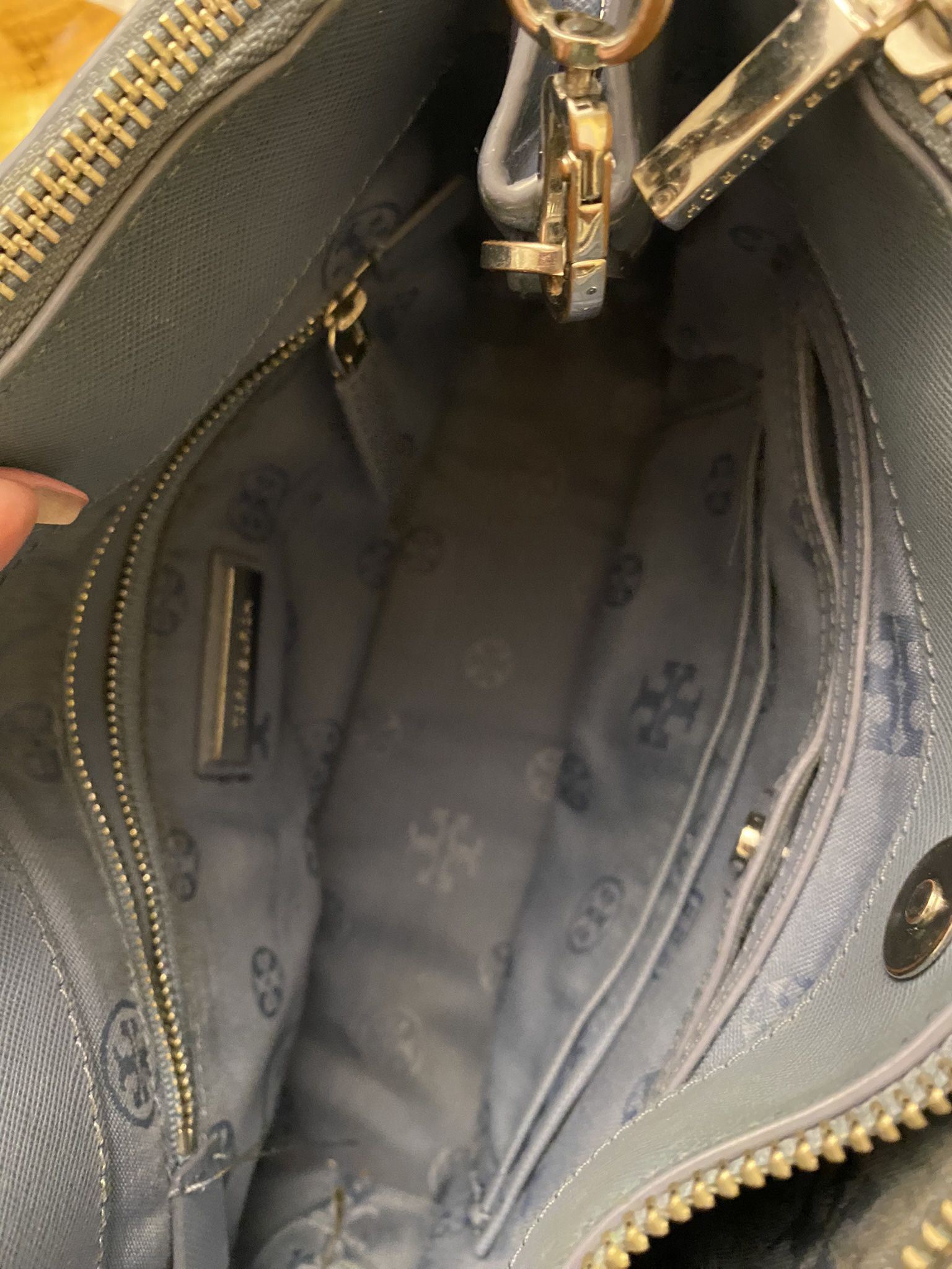 Tory Burch Saffiano Robinson Stripe Mini Double Zip Tote, Tory Burch  Handbags