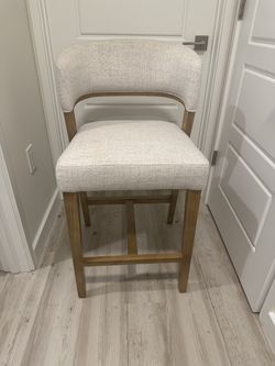 Cream Fabric Bar Stools (2)