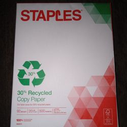Staples - 30% Recycled Copy Paper - 500 Sheets - Letter