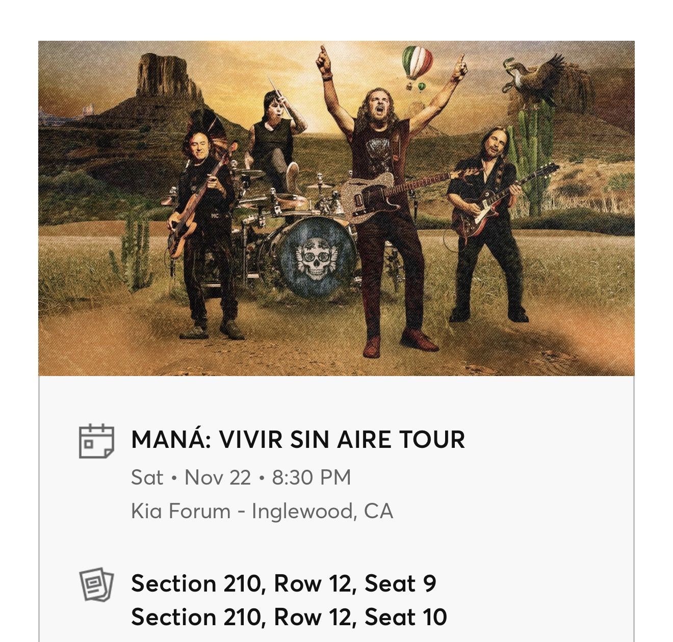 Mana Concert Tickets 