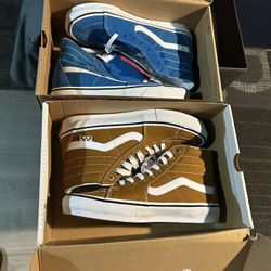 Two Vans Blue And Brown 