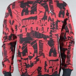 Nike Jordan Essentials Men's Fleece Pullover Hoodie Gym Red black DA9814-687 Size 2x