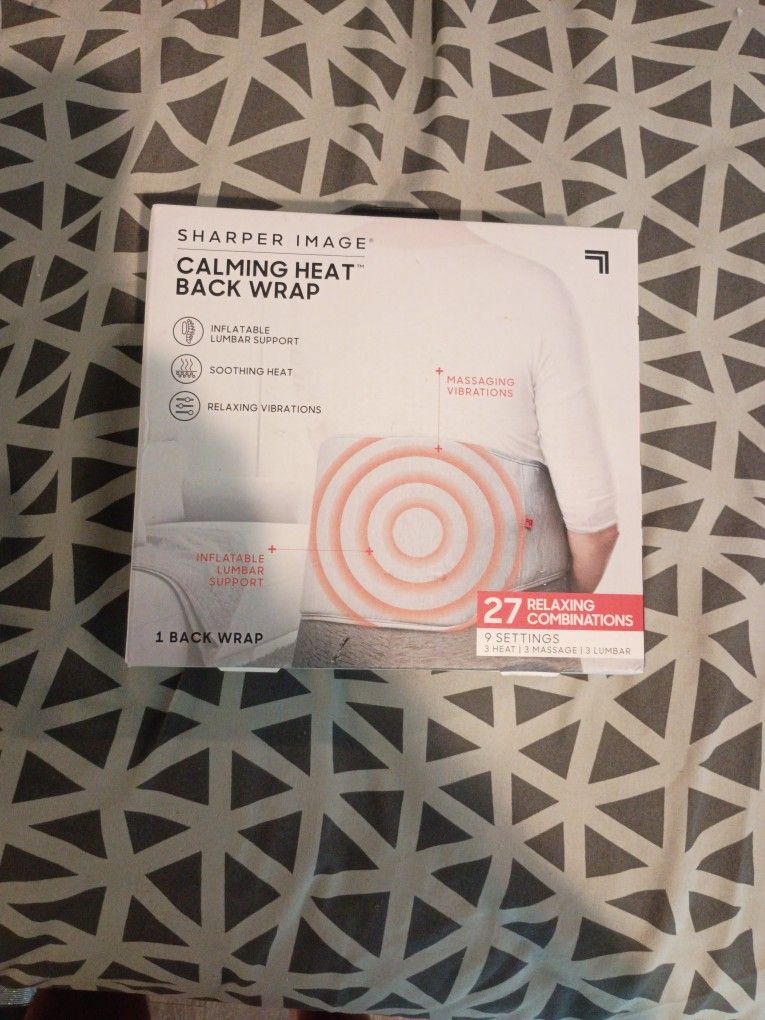 Brand New Sharper Image Calming Heat Back Wrap