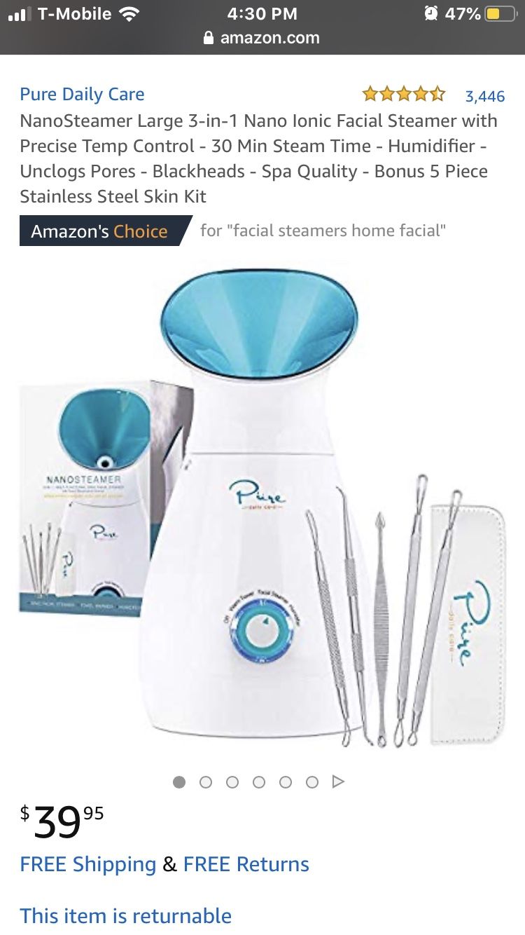 Nanosteamer facial steamer