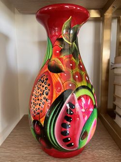 Painted Fruit Vase