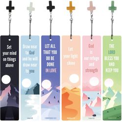 12 Pcs Bible Verses Bookmarks with Cross Pendants, Christian Bookmarks for Bible, Great Religious Gifts for Men, Women, kids, Perfect for Reading