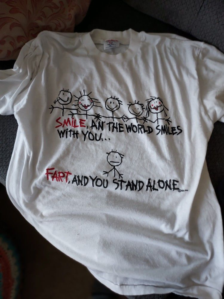 Smile And The World Smiles With U Fart And You Stand Alone Vintage Tshirt Size Xl Make Offer
