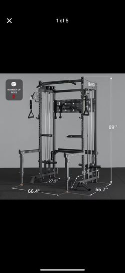 Power Rack, 2000LB Capacity Power Cage with Dual Pulley Cable Crossover System, Multi-function Squat Rack For Home Gym